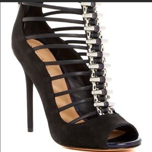 L.A.M.B. Burgundy Caged pumps